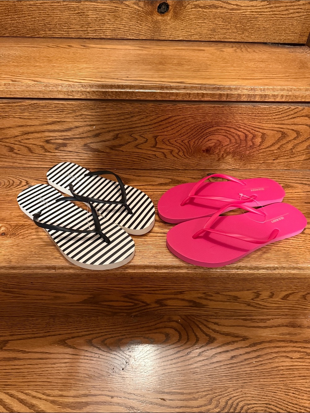 BOGO!π©·π€π€Hot Pink Flip Flops & Black-White Striped Flip Flops BUNDLE!